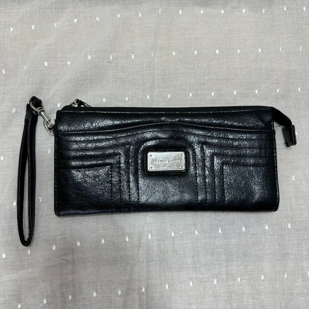 Franco Sarto Black‎ Leather Wristlet Wallet